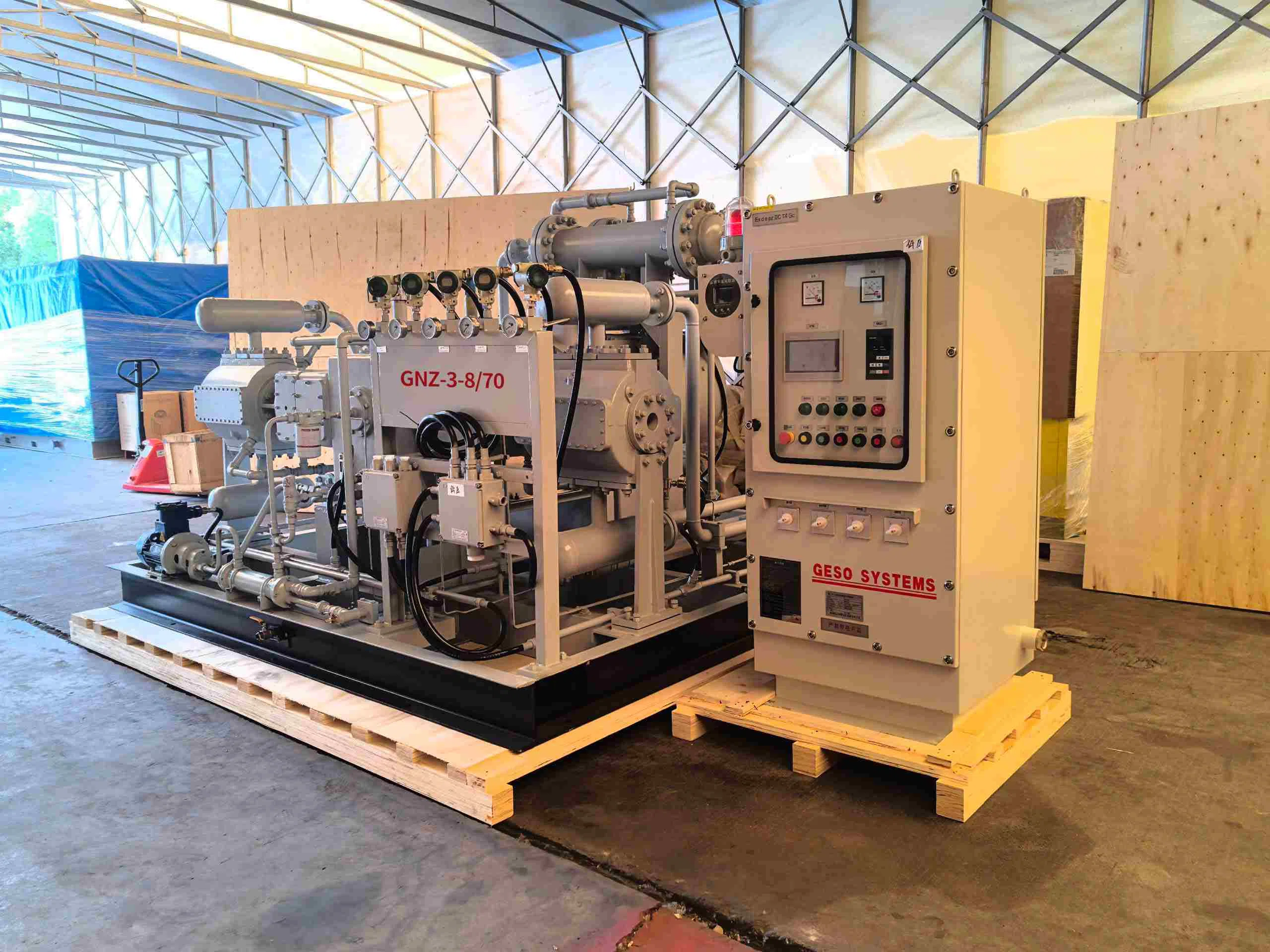 GNZ-3-8/70 ազոտի ուժեղացուցիչ կոմպրեսորը առաքվել է Հնդկաստանում ծովային հորատման նախագծի համար
